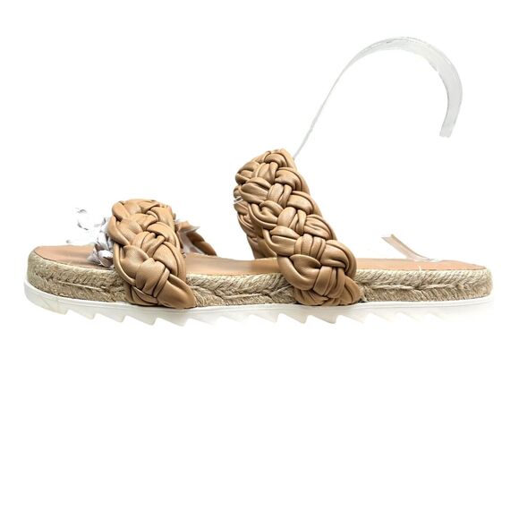 Marc Fisher Women Espadrille Sandals Jaimee Leather Braided Duo Straps Tan Sz 8M - Picture 3 of 8